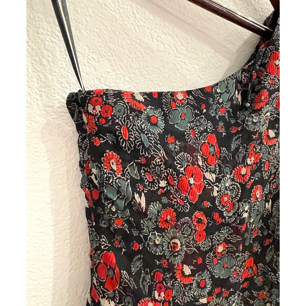 NWT Veronica Beard Ruched Floral Ruffled One Shoulder Mini Dress - Picture 12 of 14